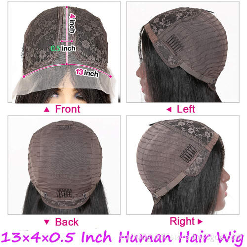 Uniky Wholesale Price Brazilian Virgin Hd Transparent Straight Hair High Quality No Shedding Lace Front Wig
